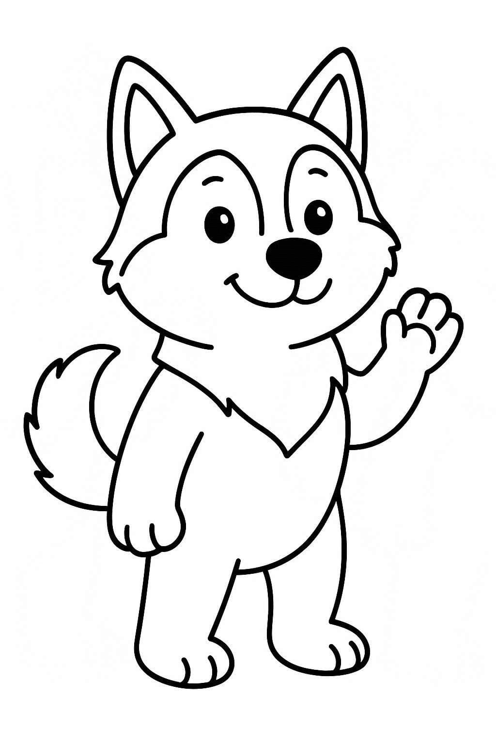 ハスキー 描く ぬりえ