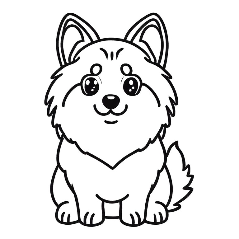 ハスキー 簡単 ぬりえ