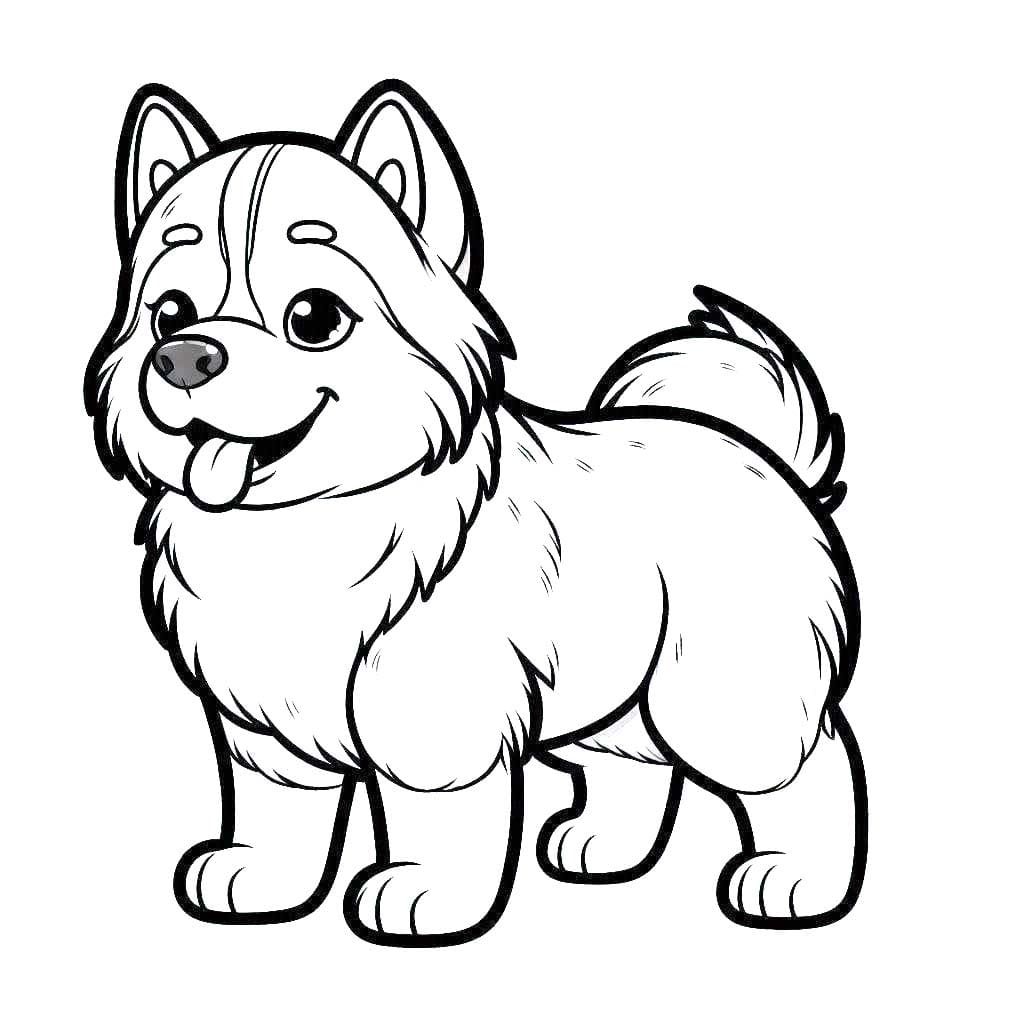 ハスキー 無料で ぬりえ