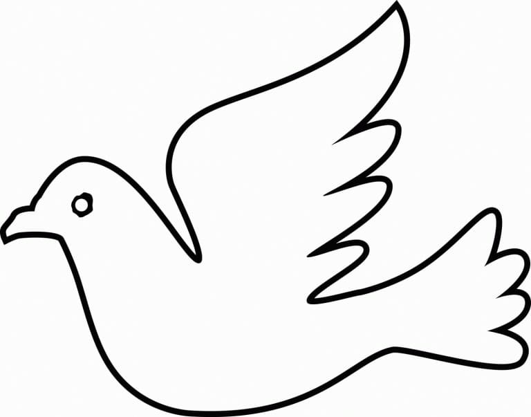 鳩 平和の ぬりえ