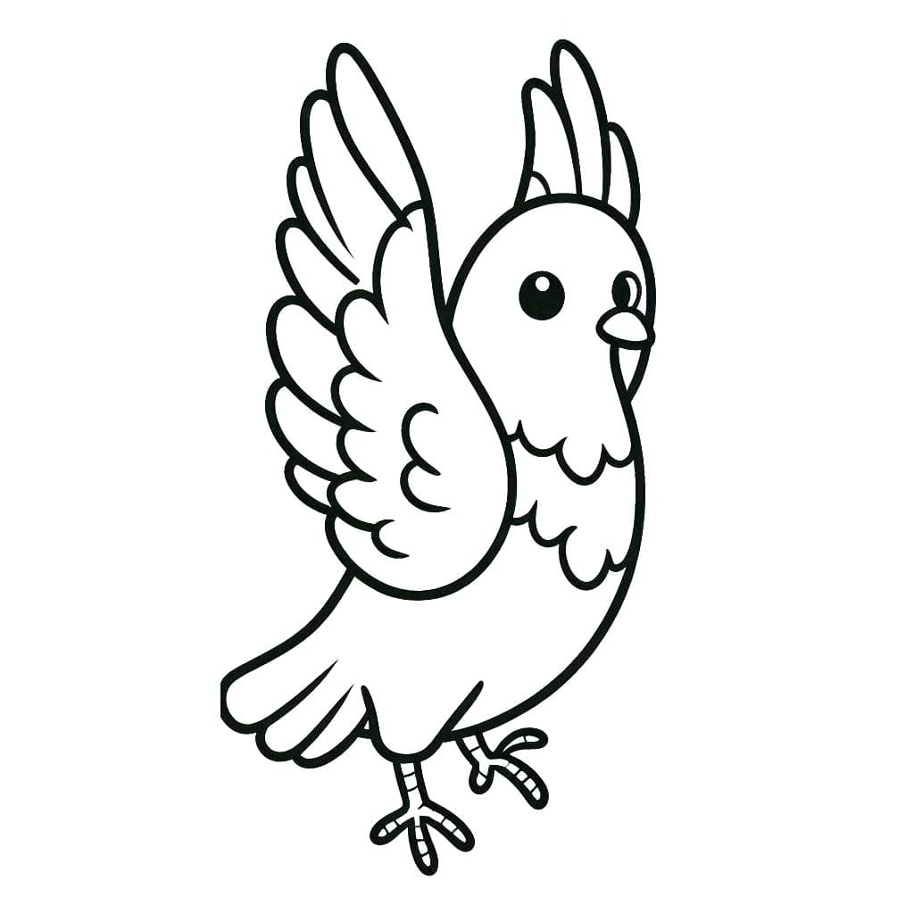 鳩のシルエット ぬりえ