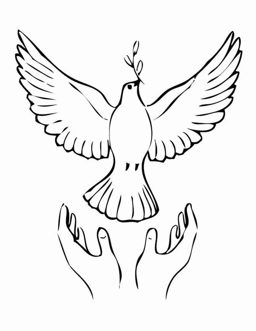 鳩と友情 ぬりえ