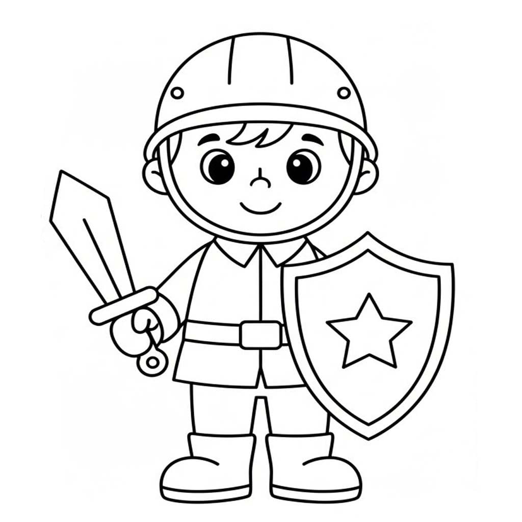 兵士たち 描画 ぬりえ