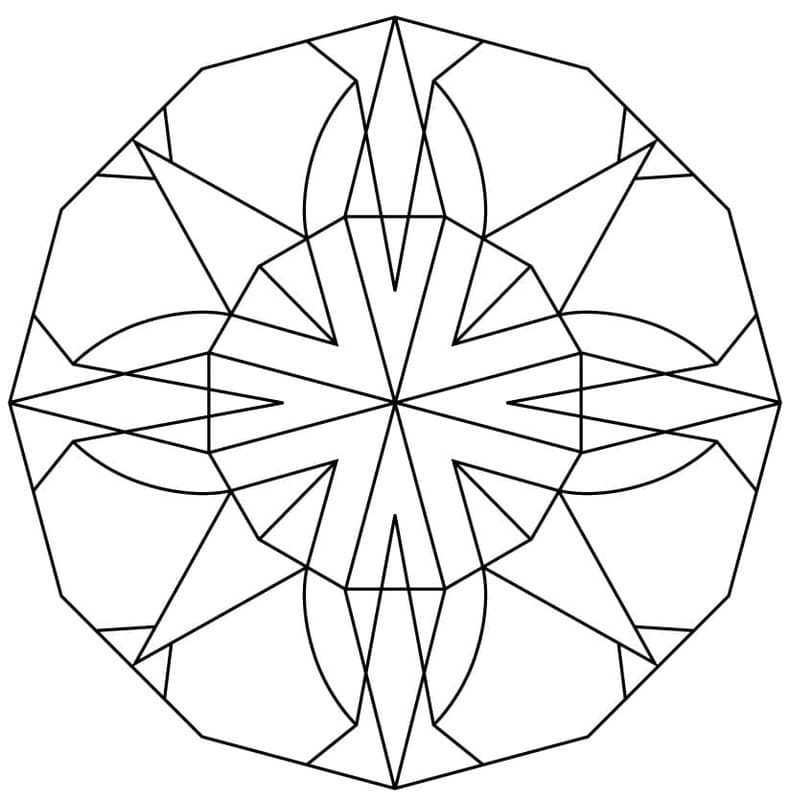 非常にシンプルな万華鏡 ぬりえ
