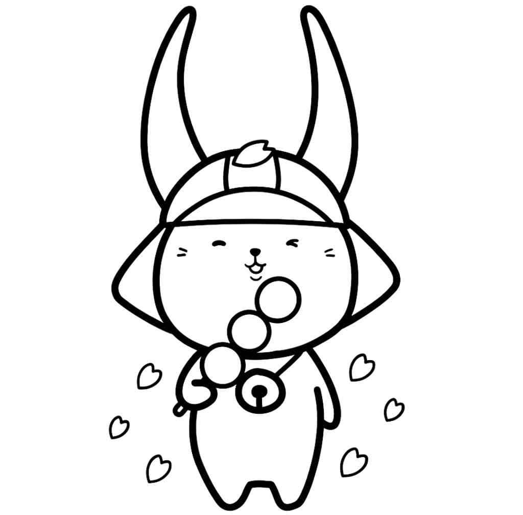 ひこにゃん 基本的な ぬりえ