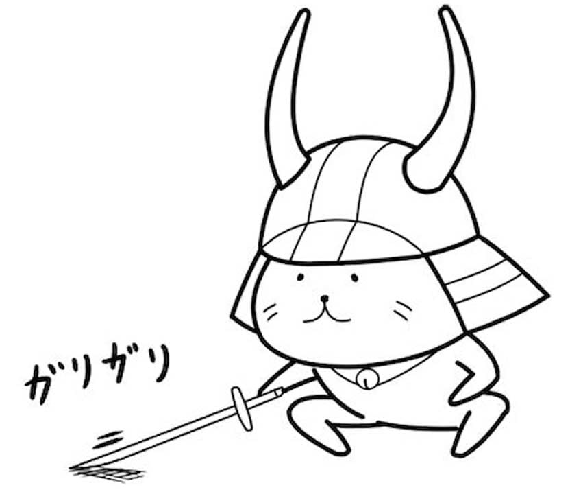 ひこにゃん 無料 ぬりえ