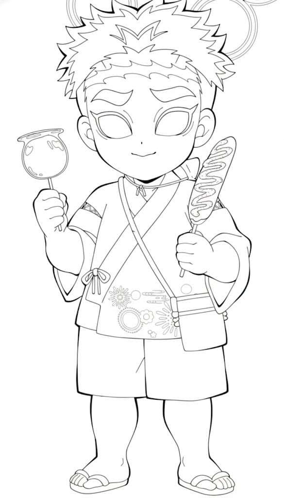 悲鳴嶼行冥 4 ぬりえ