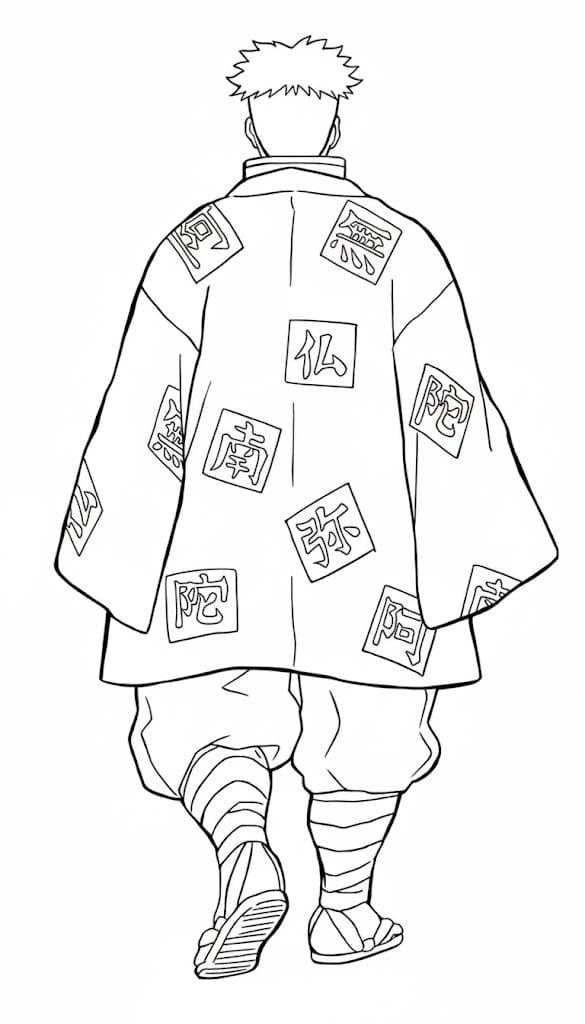 悲鳴嶼行冥 描く ぬりえ