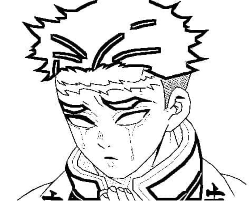 悲鳴嶼行冥基本的な ぬりえ