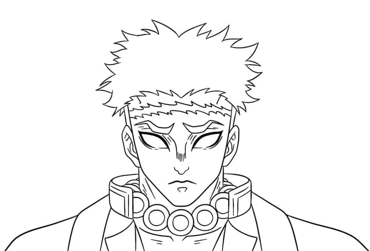 悲鳴嶼行冥 単純 ぬりえ