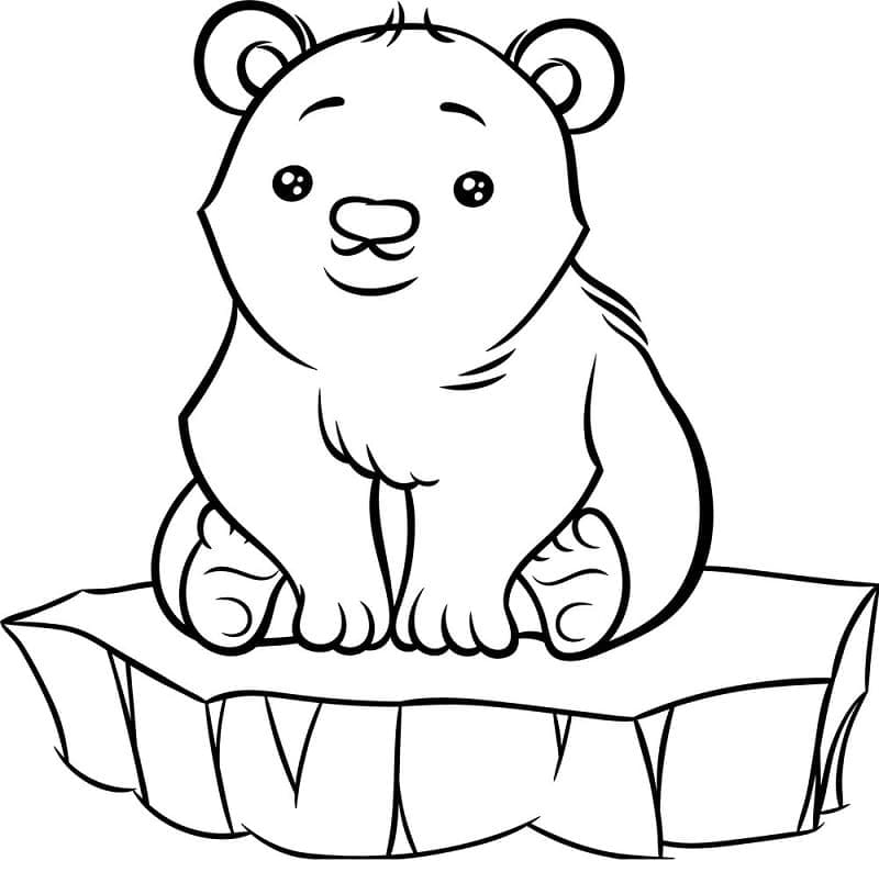 ホッキョクグマ 描画 ぬりえ