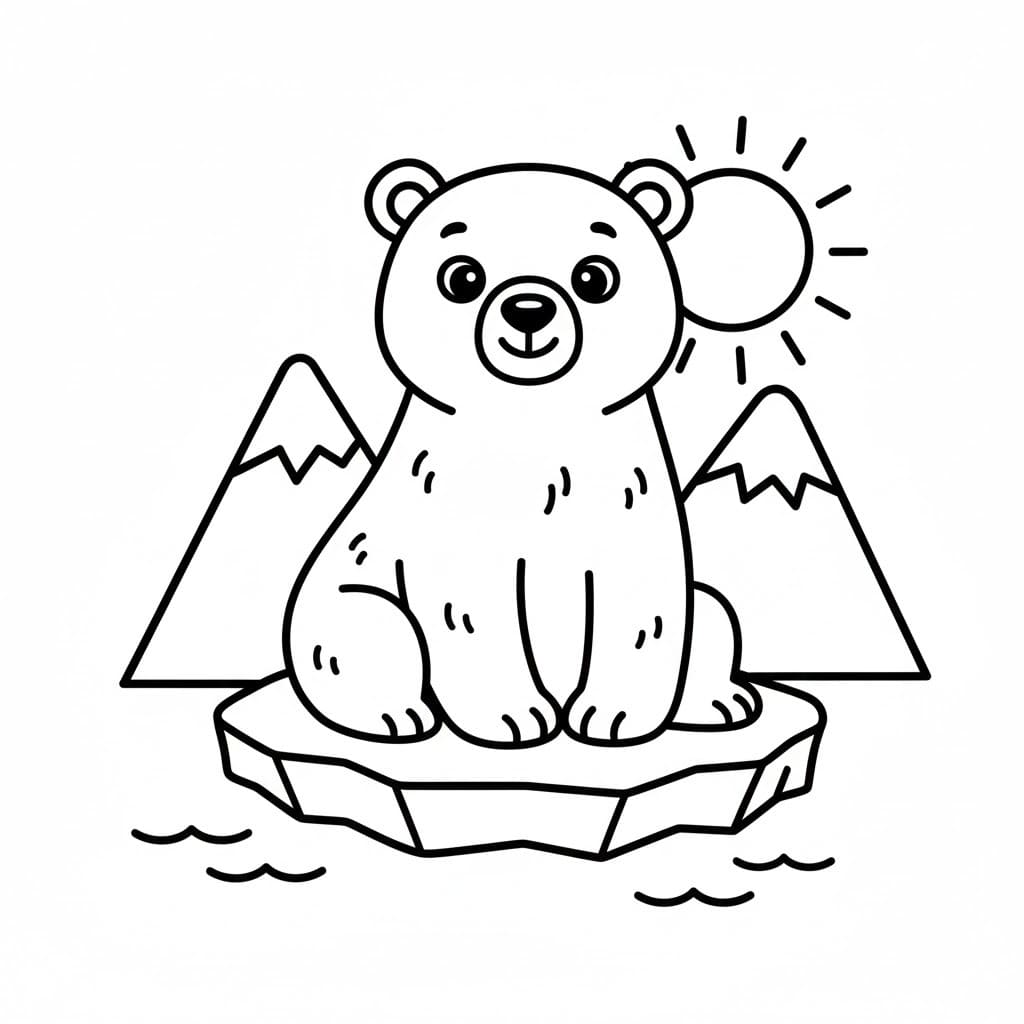 ホッキョクグマ 画像 ぬりえ