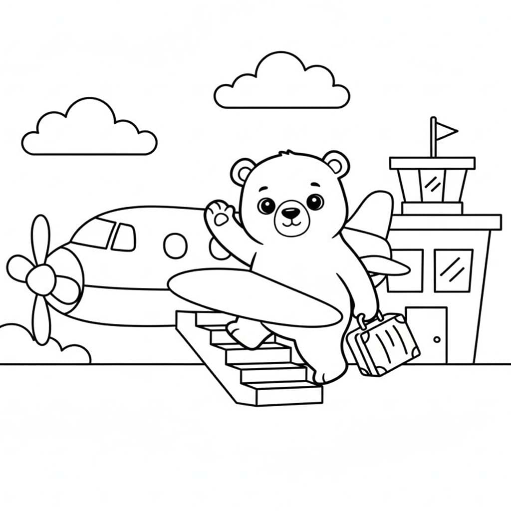 ホッキョクグマ 基本的な ぬりえ