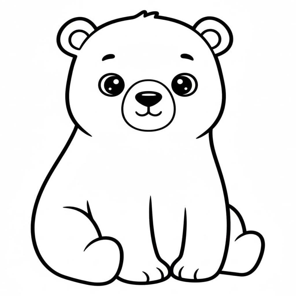 ホッキョクグマ 無料で ぬりえ