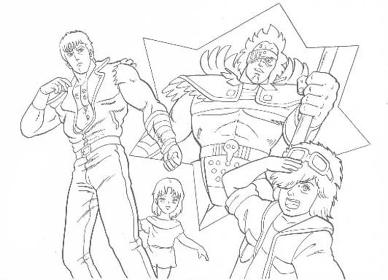 北斗の拳を簡単に描く ぬりえ