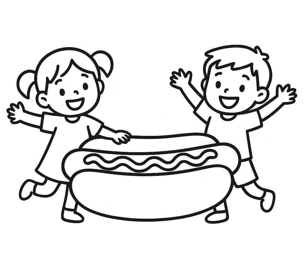 ホットドッグ 無料で印刷可能 ぬりえ