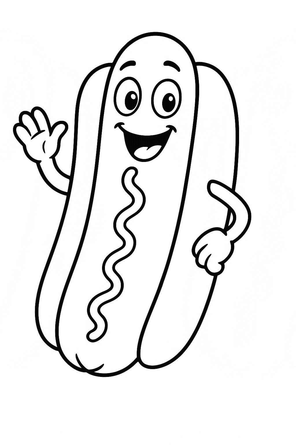 ホットドッグ 単純 ぬりえ