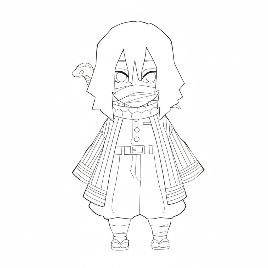 伊黒小芭内 3 ぬりえ