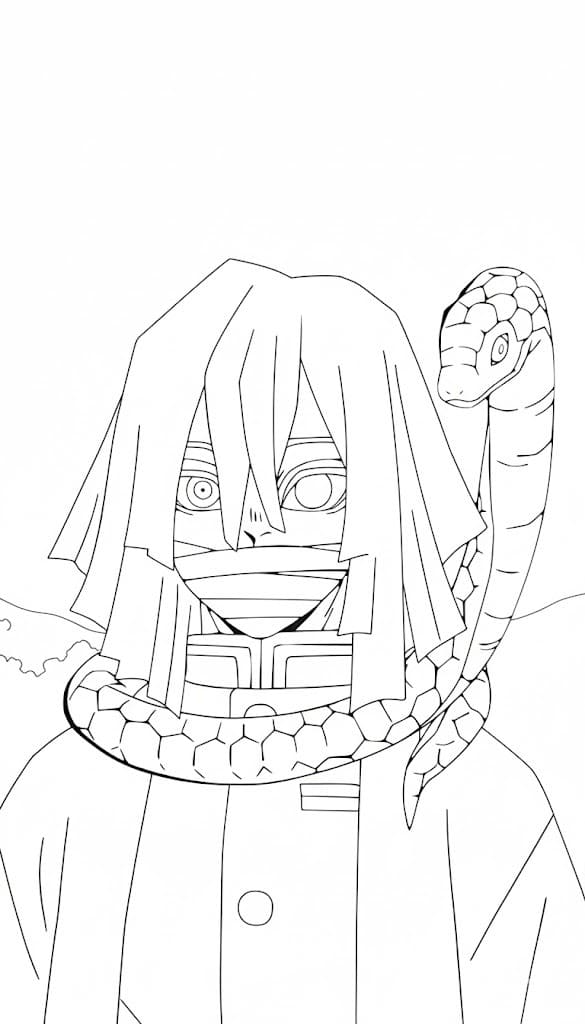 伊黒小芭内 4 ぬりえ