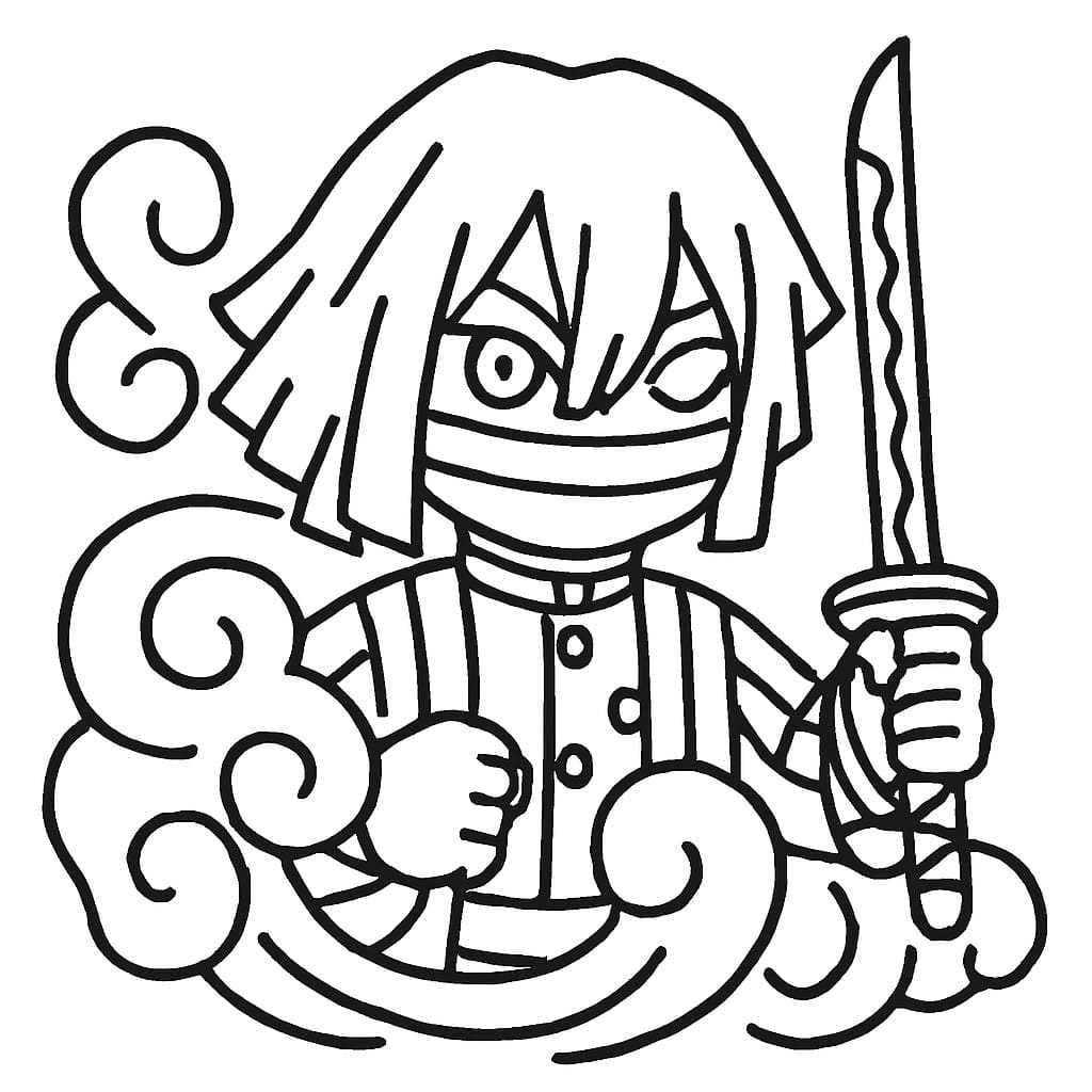 伊黒小芭内 基本的な ぬりえ