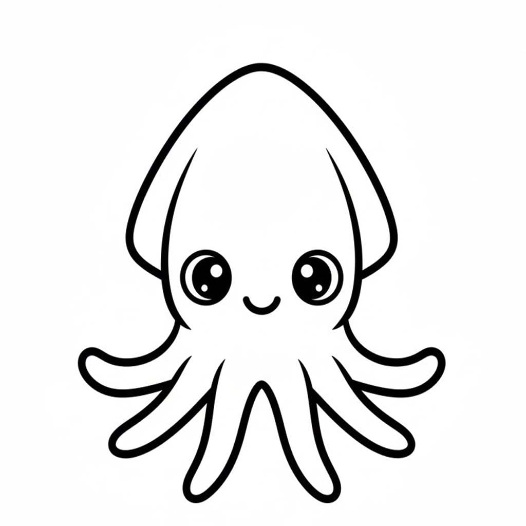 イカ 描く ぬりえ