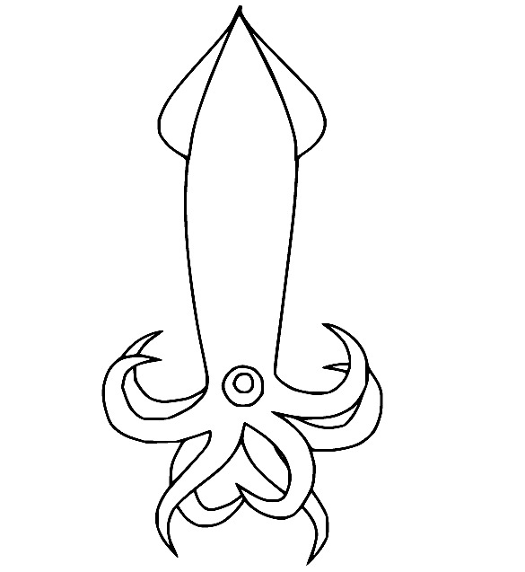 イカ 無料で ぬりえ