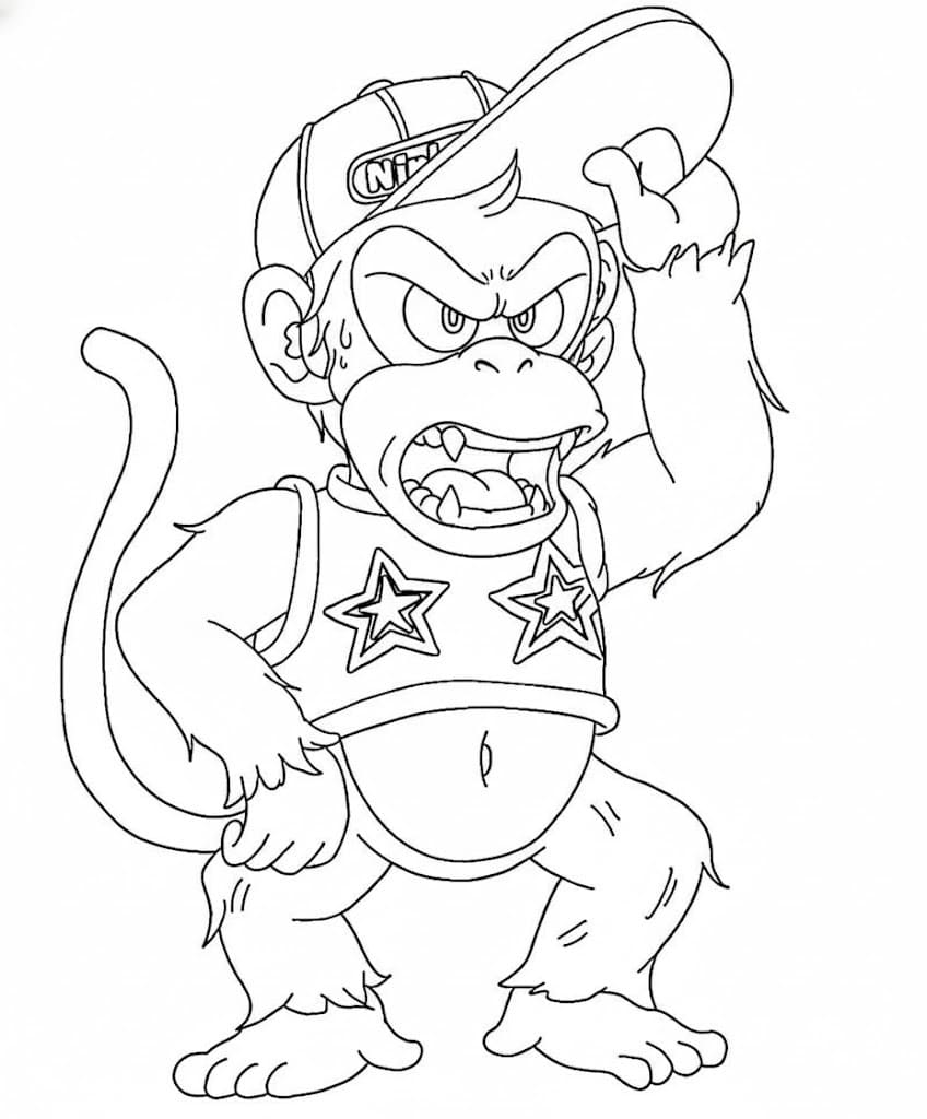 怒り ディディーコング ぬりえ