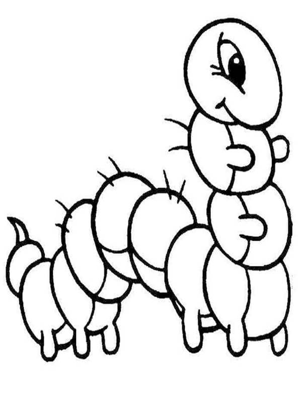 イモムシ 無料で ぬりえ