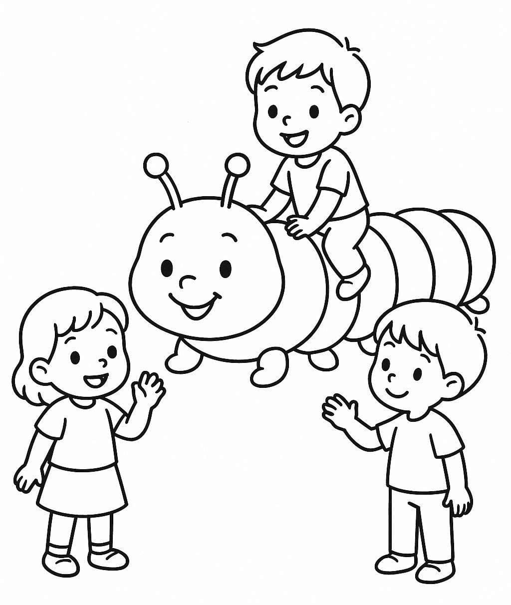 イモムシ 無料 ぬりえ