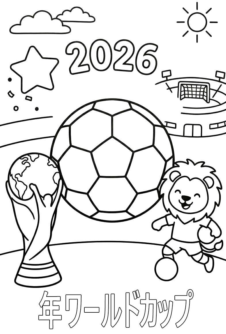 印刷 2026年ワールドカップ ぬりえ