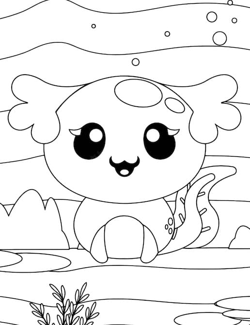 印刷 アホロートル 描く ぬりえ