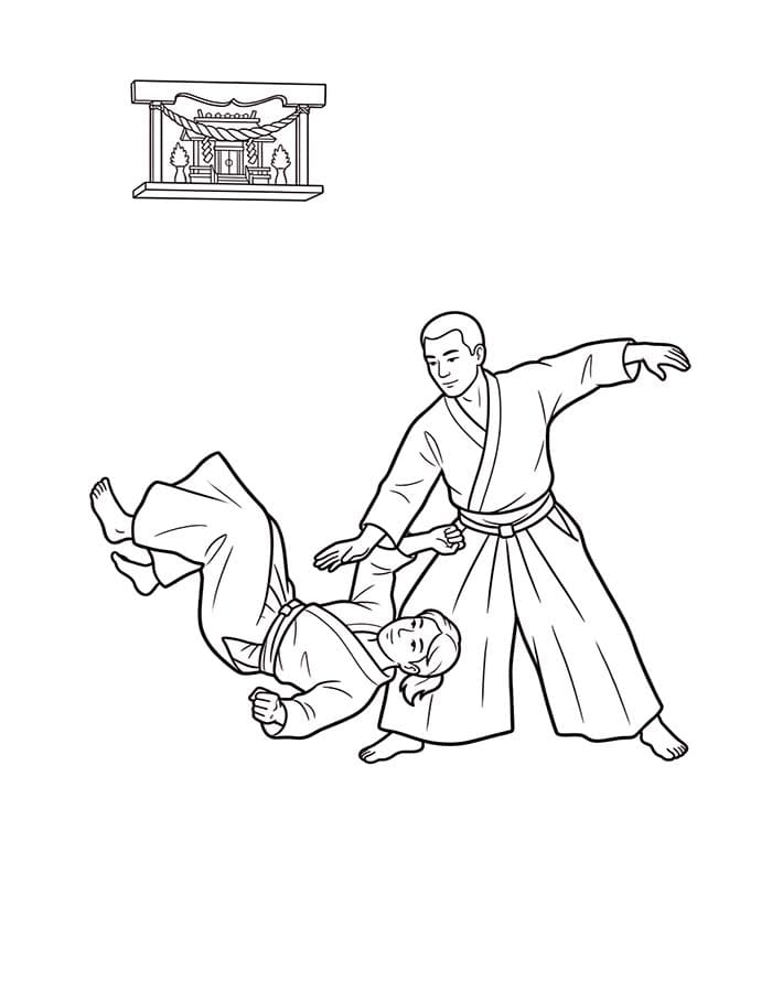印刷 合気道 描く ぬりえ