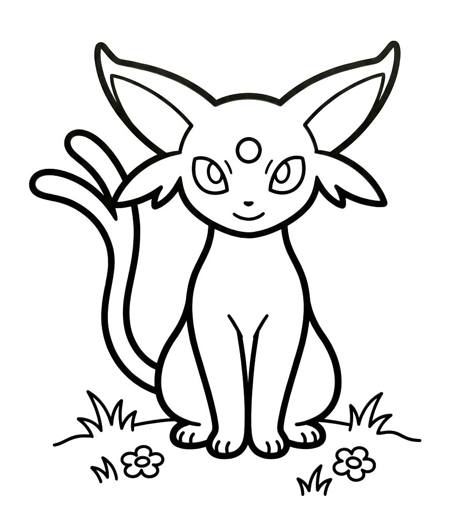 印刷 エーフィ 描く ぬりえ