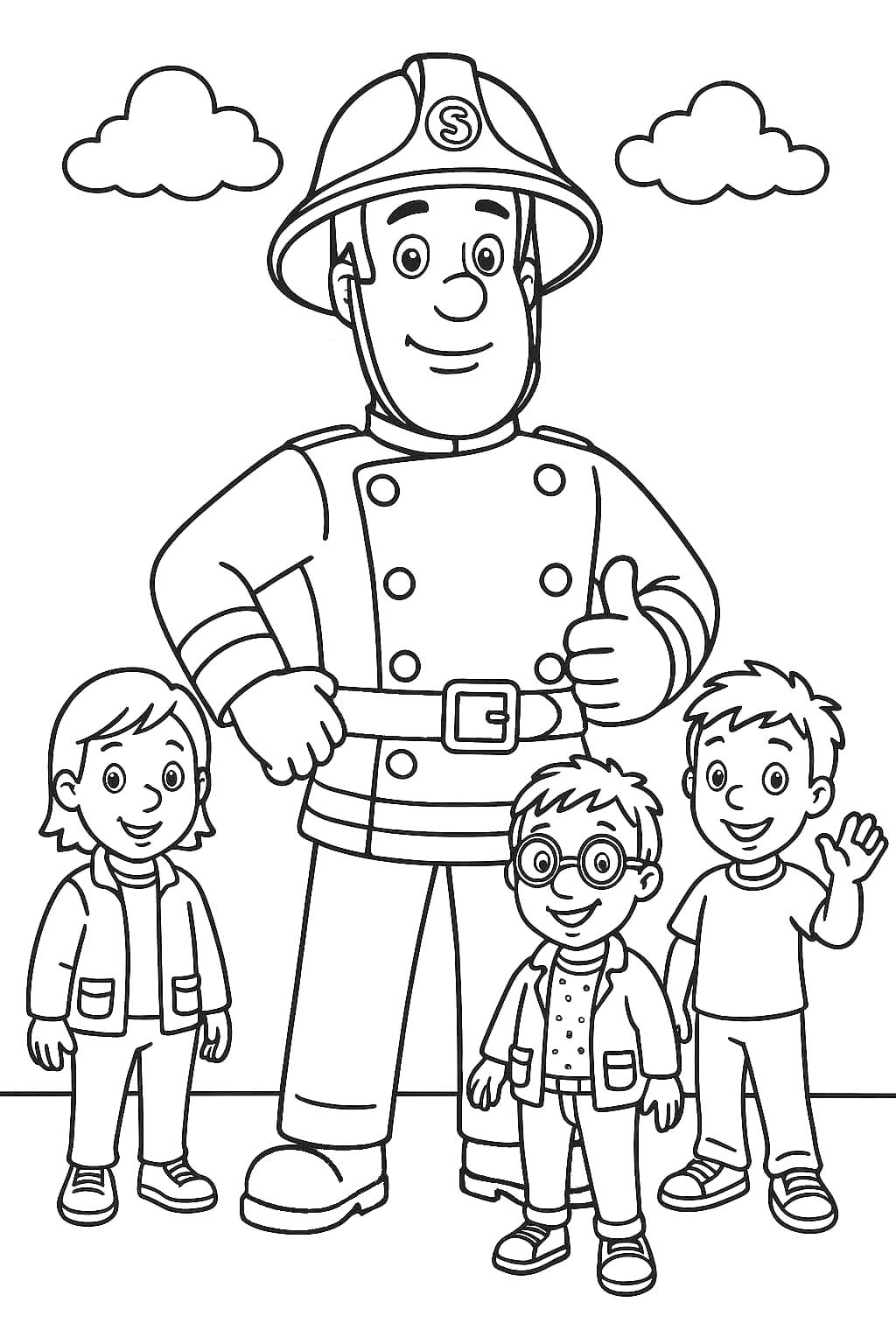 印刷 ファイヤーマンサム 描く ぬりえ