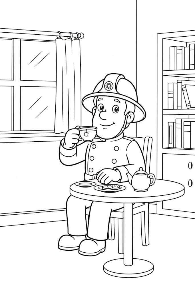 印刷 ファイヤーマンサム ぬりえ