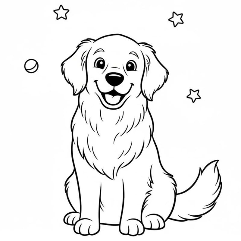 印刷 ゴールデンレトリバー 描く ぬりえ