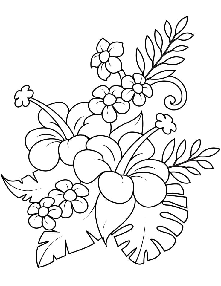 印刷 ハイビスカス 描く ぬりえ