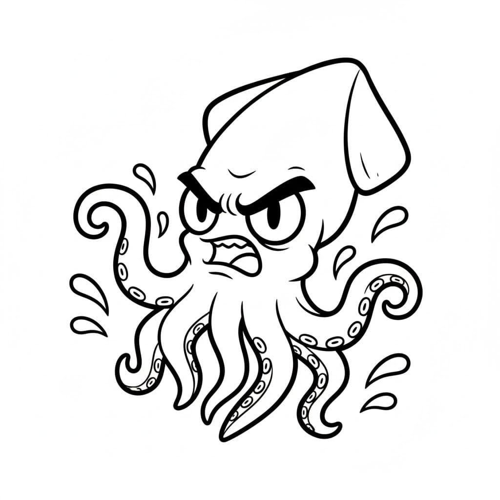 印刷 イカ ぬりえ