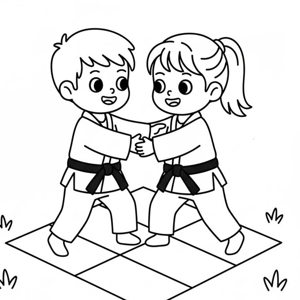 印刷 柔道 描く ぬりえ