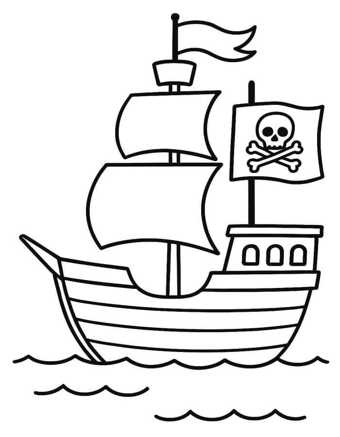 印刷 海賊船 描く ぬりえ