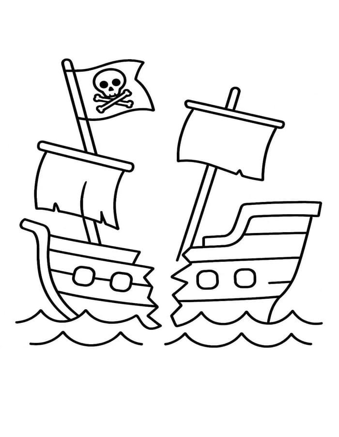 印刷 海賊船 ぬりえ