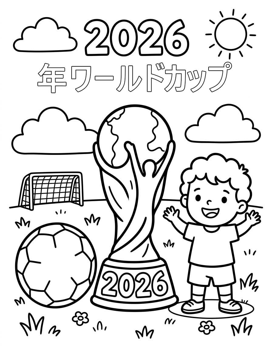 印刷可能  2026年ワールドカップ ぬりえ