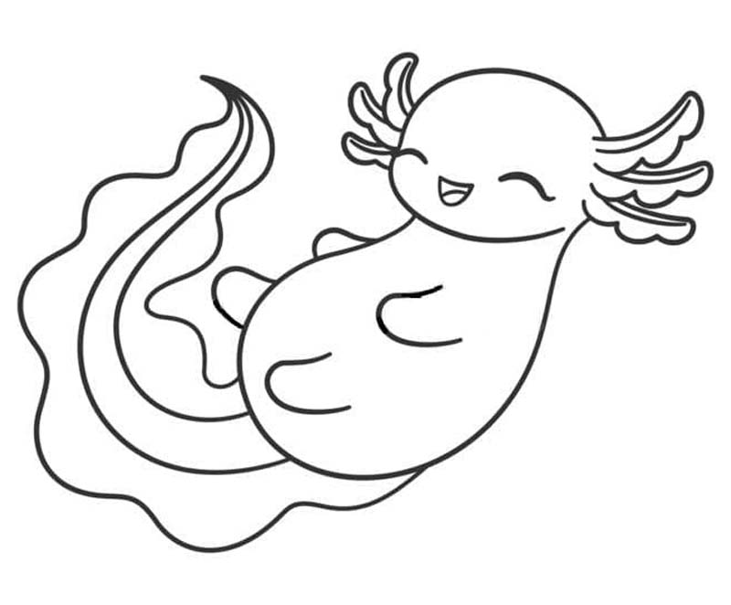 印刷可能 アホロートル 描く ぬりえ