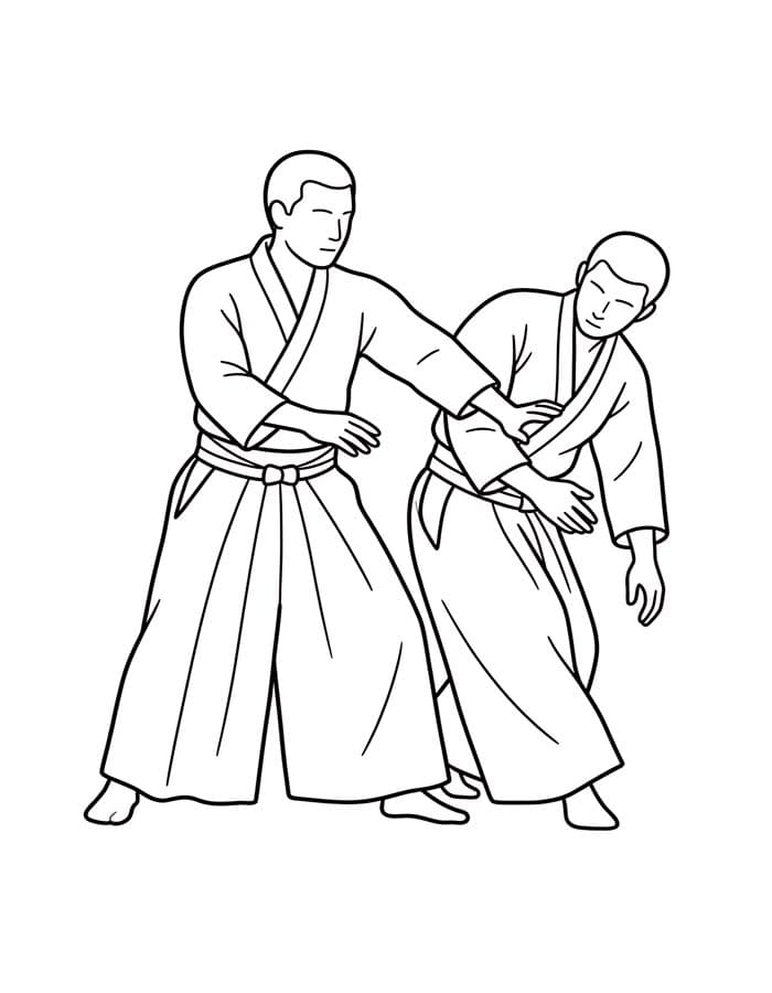 印刷可能 合気道 描く ぬりえ