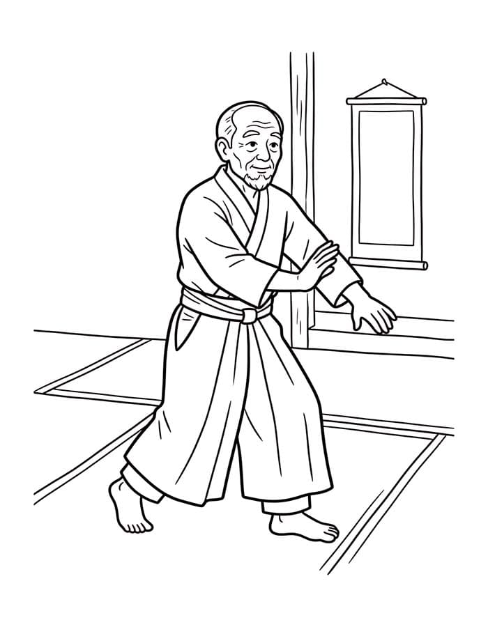 印刷可能 合気道 ぬりえ