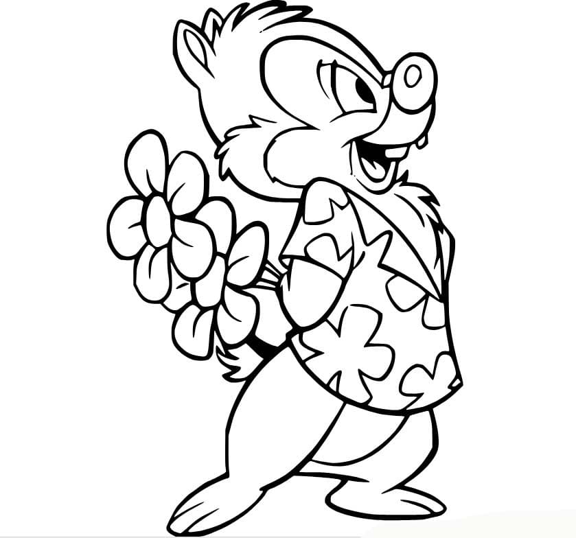 印刷可能 チップとデール 描く ぬりえ