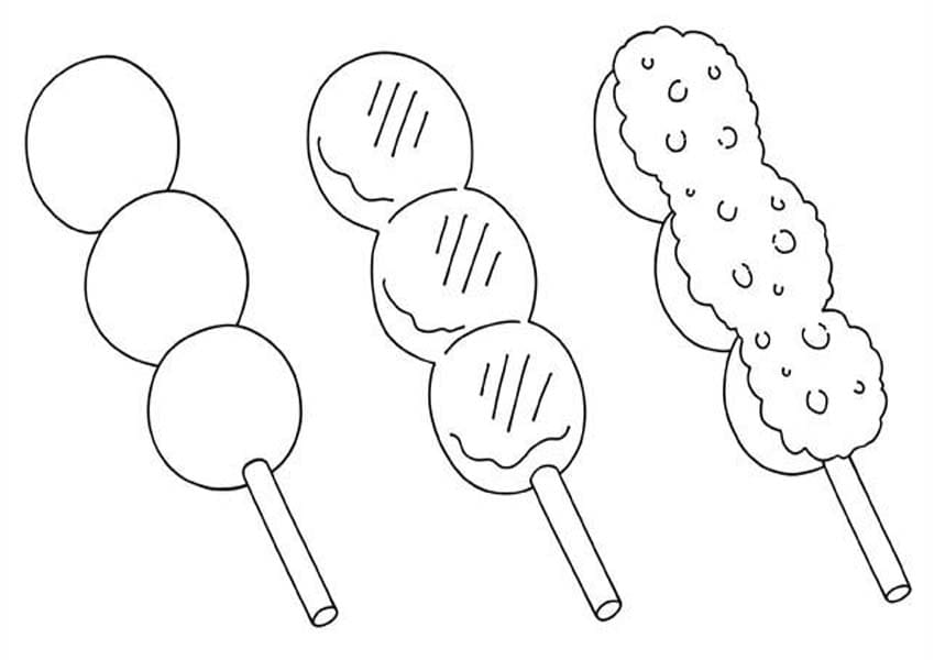 印刷可能 団子 ぬりえ