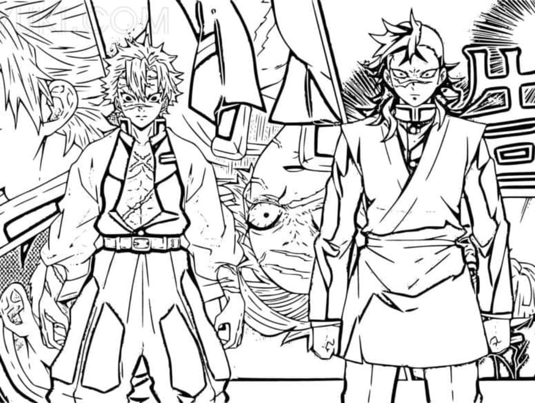 印刷可能 不死川玄弥 ぬりえ