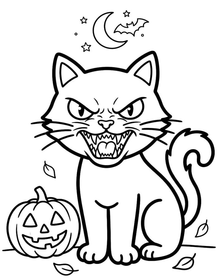 印刷可能 ハロウィンの猫 描く ぬりえ