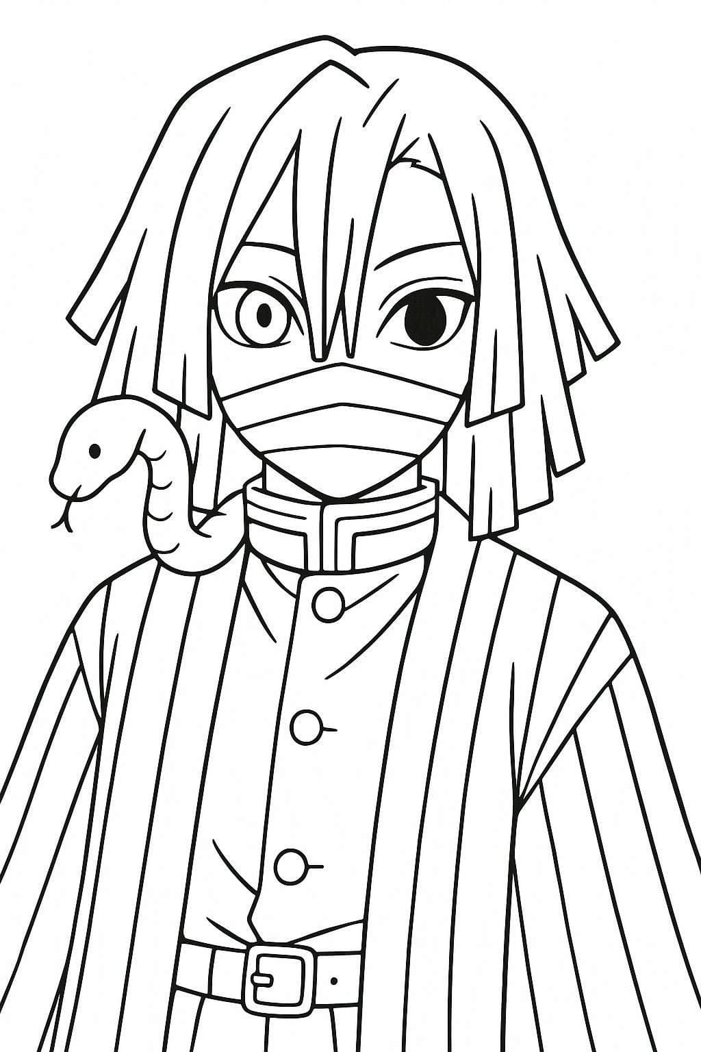 印刷可能  伊黒小芭内 ぬりえ